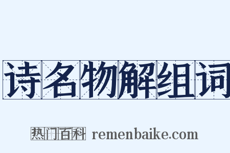 诗名物解组词是什么意思的图片
